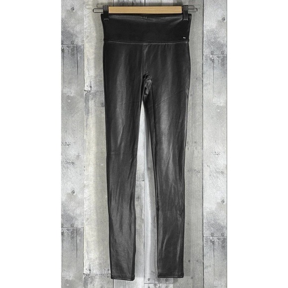 SPANX FAUX LEATHER LEGGINGS (2437) BLACK , SIZE - XS (B125) - Picture 1 of 10